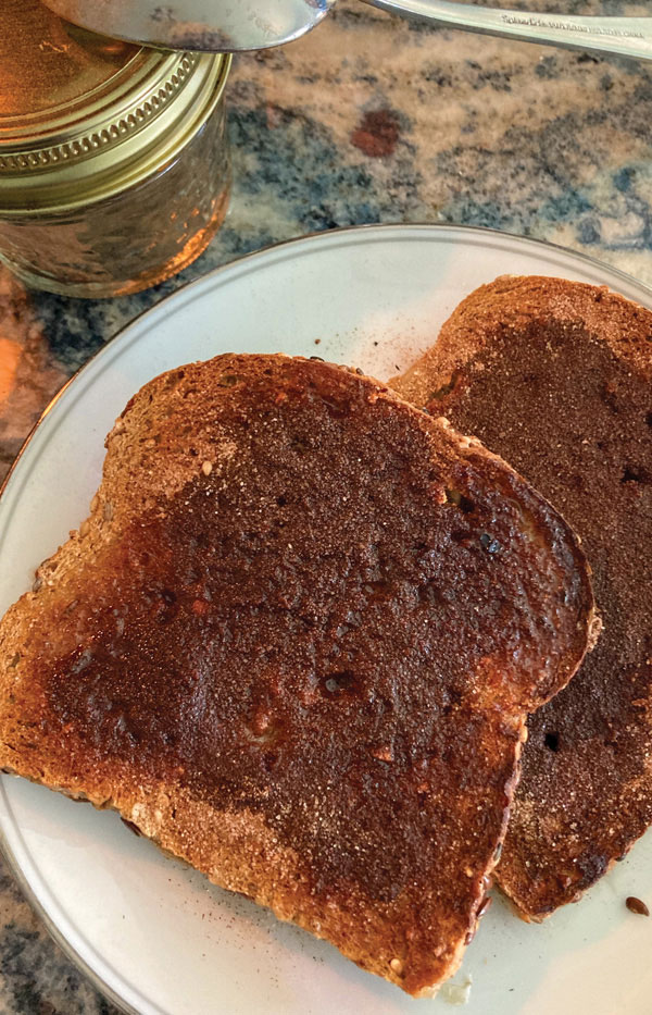 Organic Cinnamon Sugar Toast on a plate.